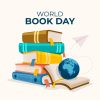 Hand-Drawn World Book Day Illustration – Stack of Books Graphic
